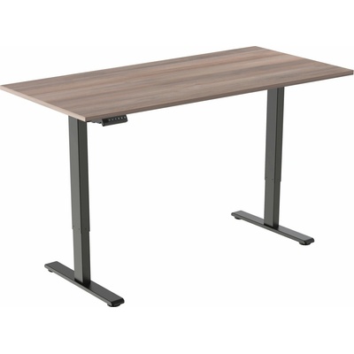 AlzaErgo Table ET2 Essential černý + deska 120×80 cm lamino šedý dub