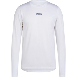 Rapha Фланелка с дълъг ръкав за колоездене Rapha Long Sleeve Trail Technical T-Shirt Cycling jersey - White / Fossil Blue (056-4331-0311)