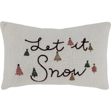 Chic Antique Biela chlpatá so stromčekmi Let it Snow 35 x 50 cm