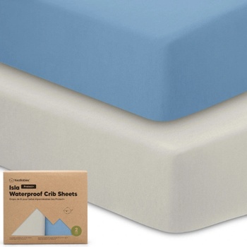 KeaBabies Чаршаф И Протектор 2в1 Protect+ 60Х120См 2 Броя Син/Сив KeaBabies (KB-WPCS-SLA)