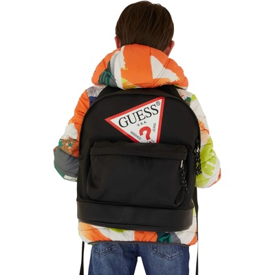 Guess Черна раница с контрастно лого Guess