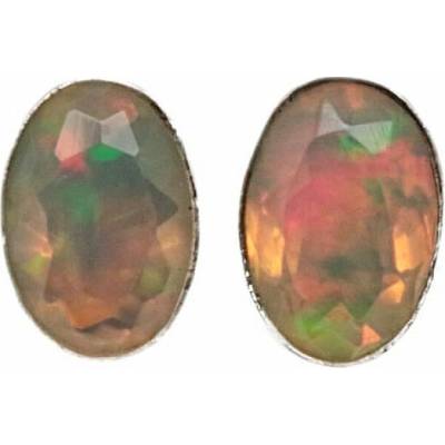 Nefertitis Opál etiopský broušený náušnice pecky stříbro Ag 925 E208 NF65974 0,6 cm, 1,2 g