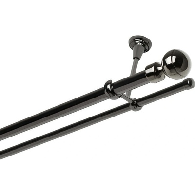 OK-GarnýžeCY Garnýž kovová dvouřadá 25/16mm Paola onyx 320 cm do stropu / na tunýlek - bez kroužků