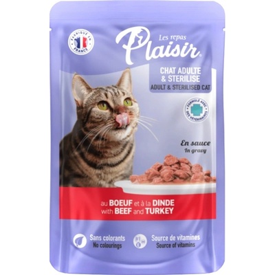 Plaisir Cat hovězí & krocaní 100 g