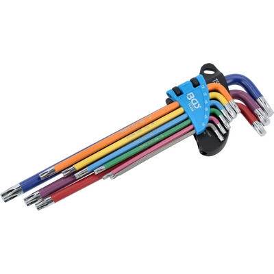 BGS technic Zástrčné klíče Torx T10-T50, vícebarevné, extra dlouhé, 9 ks BGS 74459