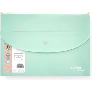 SPOKO Джобове за папки SPOKO ReLeaf PP A/4 с цип и A/5 патент SoftTouch ментовозелен S110441406 (S110441406)