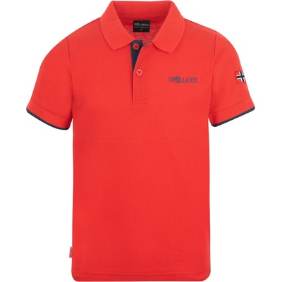 Trollkids Детска поло тениска Trollkids Kid's Bergen Polo XT Polo shirt - Bright Red / Mystic Blue - размер 176 (EU) (704-1800-0520)