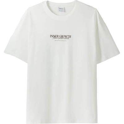 Bershka Тениска бяло, размер M