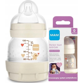 Mam antikoliková lahvička Perfect Start Zvířátka 130 ml meruňková