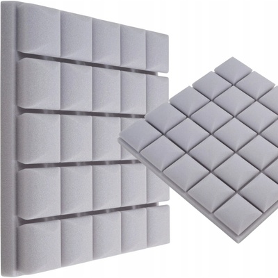 Akustický panel Bitmat konvexní kostka šedá 50x50 cm 5 cm
