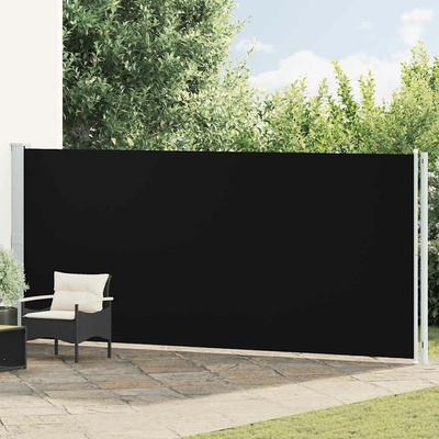 vidaXL Zatahovací boční markýza černá 180 x 600 cm