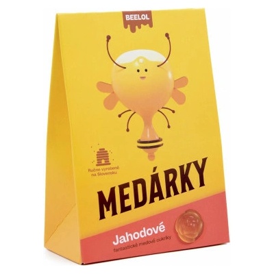 Beelol Medové cukríky jahodové 70 g