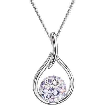 Pavona Stříbrný se Swarovski krystaly fialová kapka 32075.3 Violet