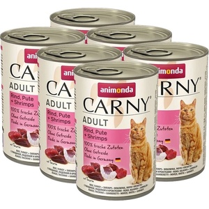 Animonda Carny Adult говеждо, пуйка и скариди 6 x 400 г