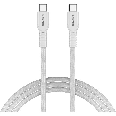 CANYON cable OnWire 60CL C-C 60W COLOR Braided 1m White
