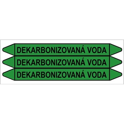Značení potrubí, dekarbonizovaná voda,3 ks, 355 × 37 mm PZ 009061