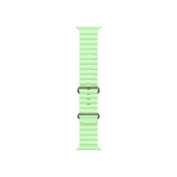 Apple Watch 49mm Band: Neon Green Ocean Band - Natural Titanium Finish (mgcf4zm/a)