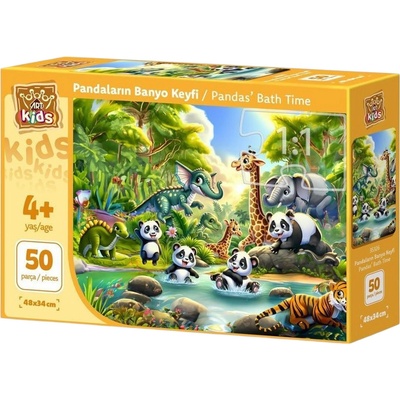 Art Puzzle Детски пъзел Art Puzzle от 50 XXL части - Къпането на пандите (35326)