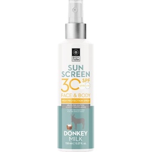 Bodyfarm Donkey Milk Слънцезащитен спрей за лице и тяло, SPF30, 150 ml - baby