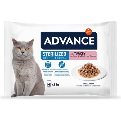 Affinity 52х85г Sterilized Feline Advance, консервирана храна за котки -с пуешко