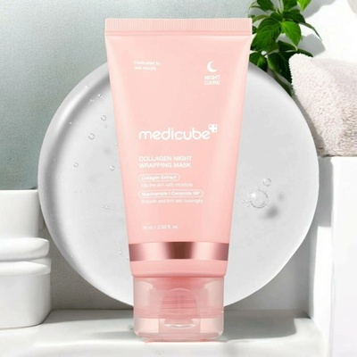 MEDICUBE - COLLAGEN NIGHT WRAPPING MASK - Kolagenová noční slupovací maska 75 ml – Zboží Dáma