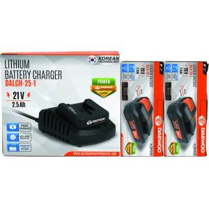 Daewoo Комплект батерии и зарядно DAEWOO START PACK Li-2, 2 × 2 Ah