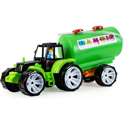 Bamsic ДЕТСКИ ТРАКТОР С ЧОВЕЧЕ И ЦИСТЕРНА 50 СМ 2 ЦВЯТА