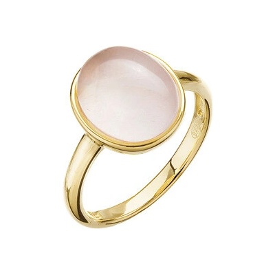 Evolution Group Pozlacený stříbrný prsten s pravým růženínem 15024.3