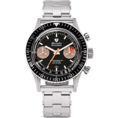 Nivada Grenchen Chronomaster Orange Boy Inter. Bezel Manual Forstner Rivet