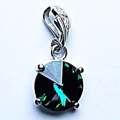 Čištín Stříbrný přívěšek, krystal Swarovski, emerald P 1188/1