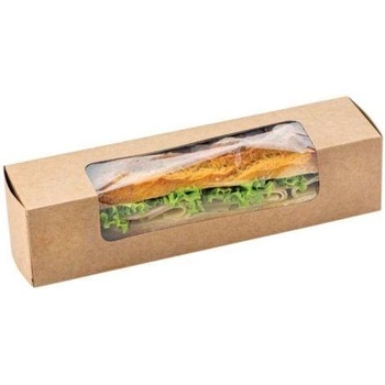 Image 1 of ЛАЙТС Картонена крафт кутия за БАГЕТА сандвич, 6х6х29 см, 50 бр