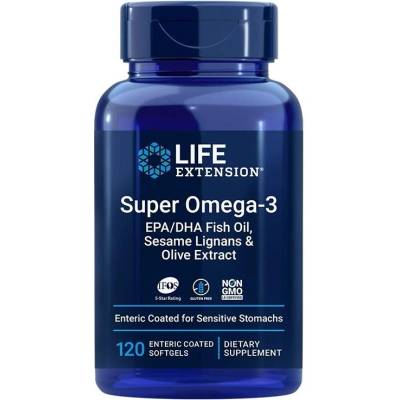 Life Extension Super Omega-3, Enteric Coated, 120 софтгел капсули, Life Extension (01984 LE)