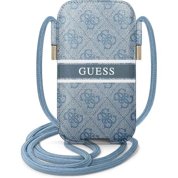 GUESS Pouch 4G Printed Stripe S/M - кожен калъф с връзка за мобилни телефони (син)