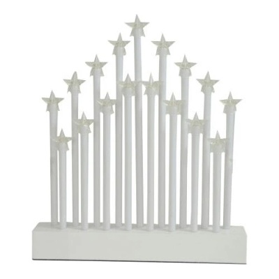 svícen vánoční el.17 svíček LED hvězda dřev. BÍ 27,7x26x4cm