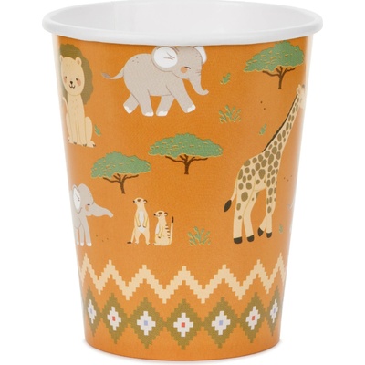 PartyDeco Papierové poháre - Safari 220 ml