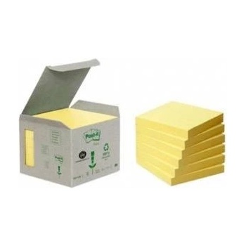 Post-it 3M Eco-Friendly Post-IT_ Sticky Notes with PEFC Recycled Certificate, Yellow, 76x76mm, 6 blocks of 100 sticky notes,