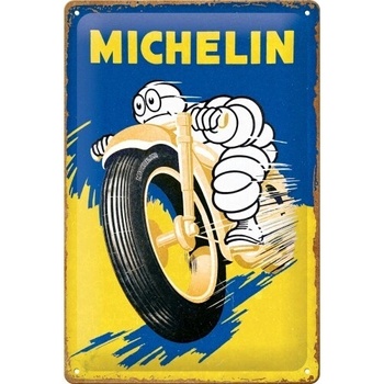 Plechová ceduľa Michelin - Motorcycle Bibendum, 20 x 30 cm