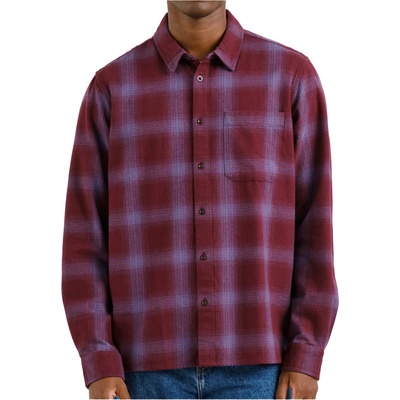 DEDICATED Мъжка риза с копчета Dedicated Shirt Rute Flannel Shadow Check Shirt - Fig Red - размер XL (033-2359-0315)