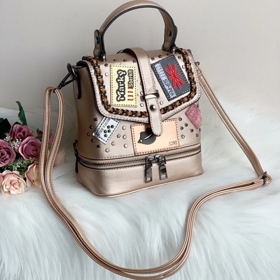 Чанта/ Раница 2 в 1 Кожена Меден цвят Модел-hl639