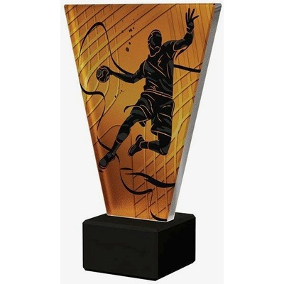 Designová skleněná trofej Házená Výška: 15 cm Průměr: 1 cm