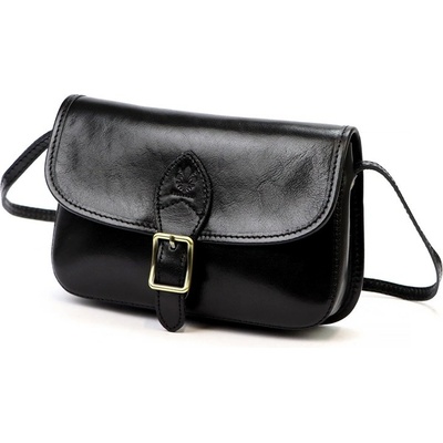 Pevná kožená crossbody kabelka Florence 05 Černá