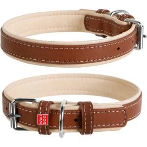 COLLAR Кожен нашийник Soft за кучета - 27 - 36см, 15мм, кафяво - черен