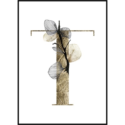 Jen tak z lásky Plakát První písmeno jména - zlatá Rozměr plakátu: 30 x 40 cm, Materiál plakátu: 200 g papír, Pozadí: Bílá, Písmeno: T