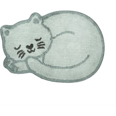 Sass & Belle Светлосин памучен детски килим 43x60 cm Sleeping Cat - Sass & Belle (QUIN071)