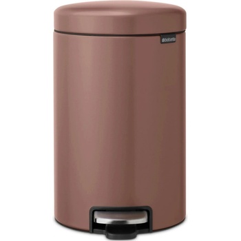 Brabantia Кош за боклук с педал Brabantia NewIcon 1008845, 12 л, Плавно затваряне, Противоплъзгаща основа, Сатенено покритие, Кафяв (1008845)