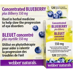 Webber Naturals Кръвоносна система и зрение - Синя + Черна боровинка, 120 капсули (5172 wn)