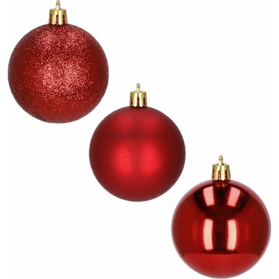 Springos ozdoby na vianočný stromček 10 cm 6 ks - červené