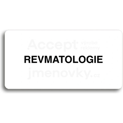 ACCEPT Piktogram REVMATOLOGIE - bílá tabulka - černý tisk bez rámečku