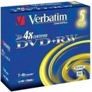 Média pro vypalování Verbatim DVD+RW 4,7GB 4x, jewel, 5ks (43229)