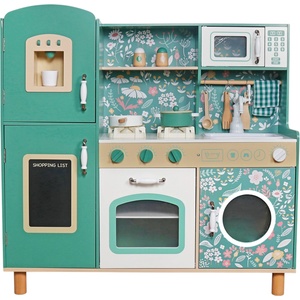 Ginger Home Детска Дървена Кухня GINGER HOME - Винтидж Стил с Електронни Котлони, Светлини, Звуци и Функционални Аксесоари, 91x31x90 см